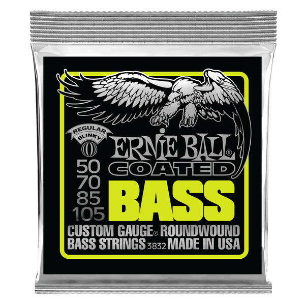 สายเบส Ernie Ball REGULAR SLINKY COATED ELECTRIC BASS STRINGS 50-105