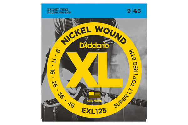 สายกีต้าร์ไฟฟ้า Daddario EXL125 Nickel Wound, Super Light Top/ Regular Bottom, 9-46