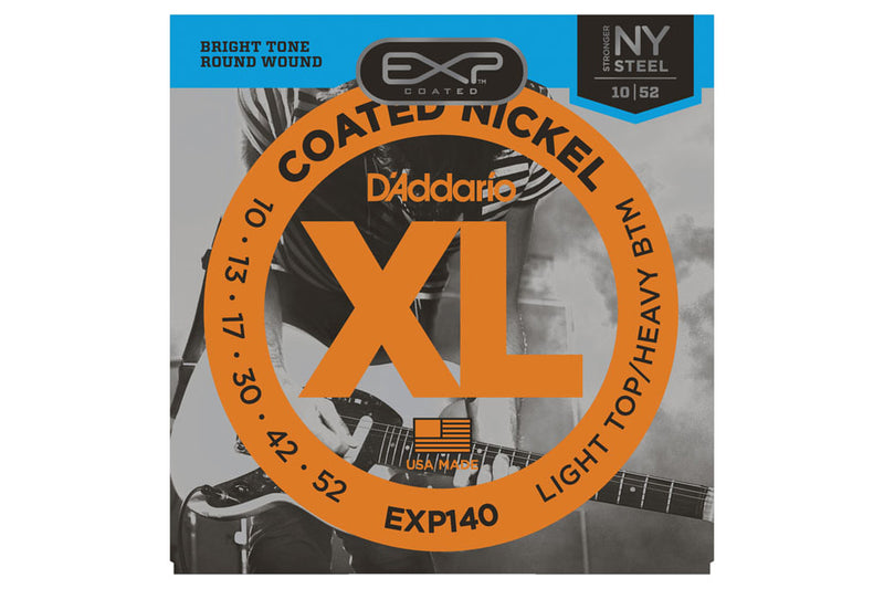 สายกีต้าร์ไฟฟ้า Daddario EXP140 Coated Nickel Wound, Light Top/Heavy Bottom, 10-52