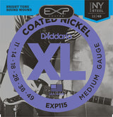 สายกีต้าร์ไฟฟ้า Daddario EXP115 Coated Nickel Wound, Medium/Blues/Jazz, 11-49