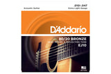 สายกีต้าร์โปร่ง Daddario EJ10 80/20 Bronze Acoustic Guitar Strings, Extra Light, 10-47