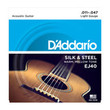 สายกีต้าร์โปร่ง Daddario EJ40 Silk & Steel Folk, 11-47