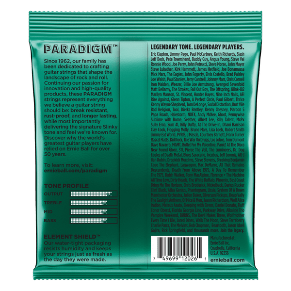 สายกีต้าร์ไฟฟ้า Ernie Ball PARADIGM NOT EVEN SLINKY ELECTRIC GUITAR STRINGS 12-56