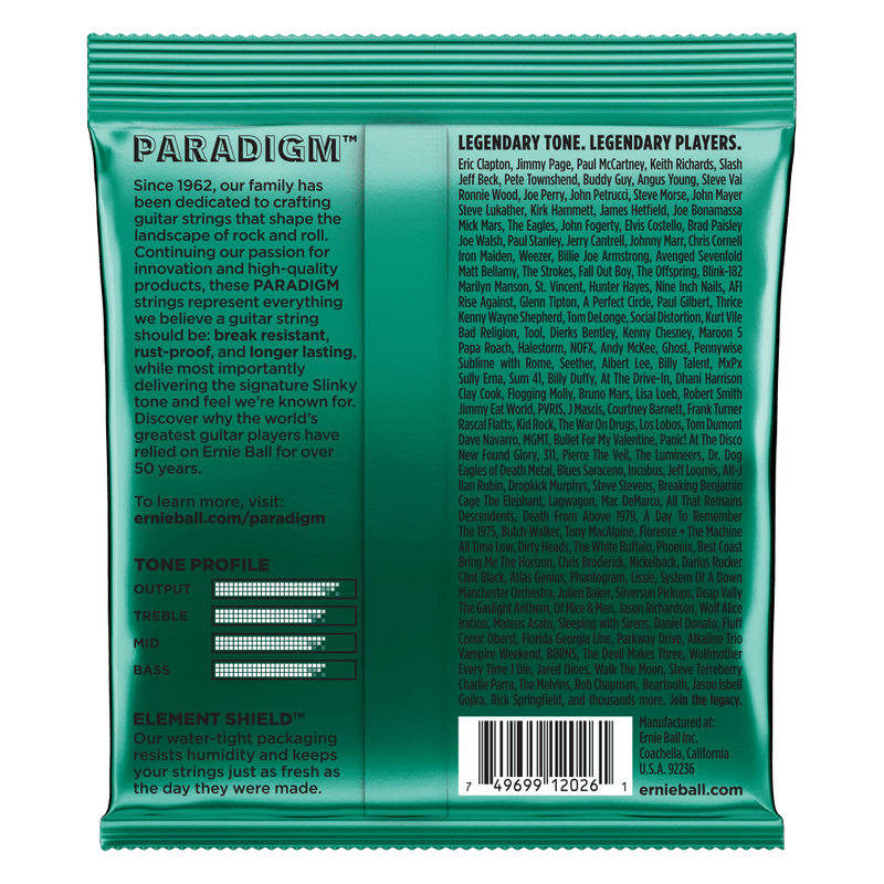 สายกีต้าร์ไฟฟ้า Ernie Ball PARADIGM NOT EVEN SLINKY ELECTRIC GUITAR STRINGS 12-56