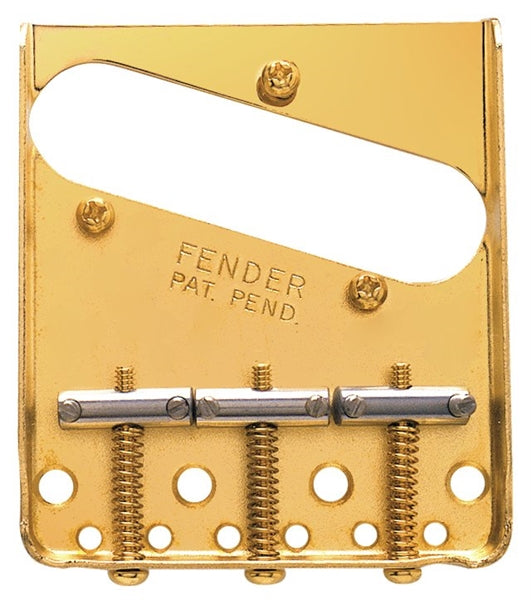 สะพานสายกีต้าร์ไฟฟ้า Fender 3-SADDLE AMERICAN VINTAGE TELECASTER® BRIDGE ASSEMBLY (GOLD)