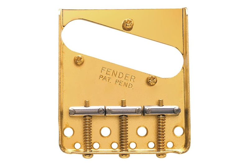 สะพานสายกีต้าร์ไฟฟ้า Fender 3-SADDLE AMERICAN VINTAGE TELECASTER® BRIDGE ASSEMBLY (GOLD)