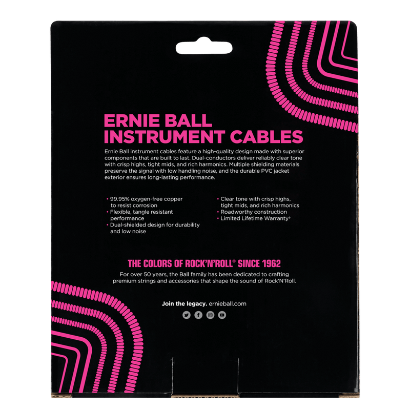 สายแจ็คกีต้าร์ Ernie Ball Coiled Instrument Cables