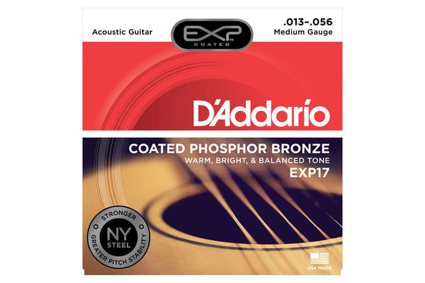 สายกีต้าร์โปร่ง DADDARIO EXP17 COATED PHOSPHOR ACOUSTIC GUITAR, MEDIUM, 13-56