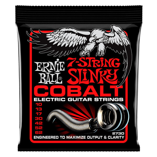 สายกีต้าร์ไฟฟ้า Ernie Ball REGULAR SLINKY COBALT 7-STRING ELECTRIC GUITAR STRINGS - 10-62 GAUGE