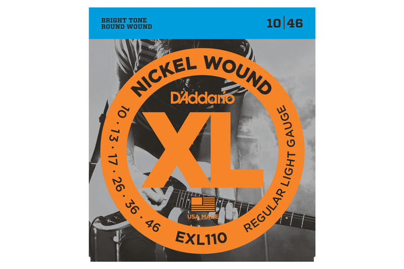 สายกีต้าร์ไฟฟ้า Daddario EXL110 Nickel Wound, Regular Light, 10-46