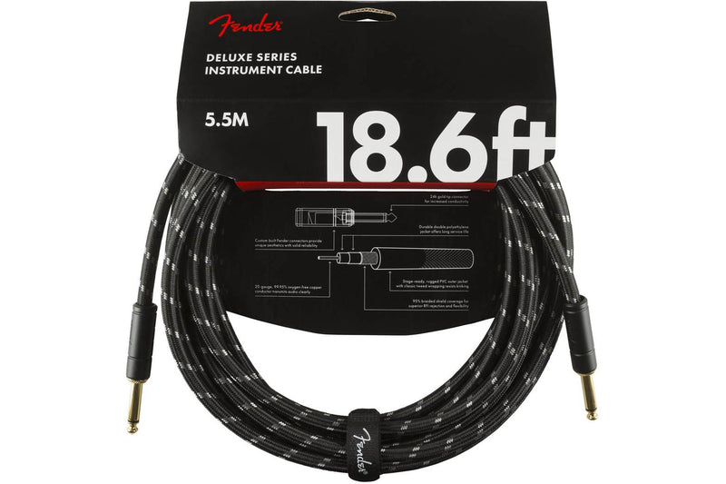 สายแจ็คกีต้าร์ FENDER DELUXE SERIES INSTRUMENT CABLE, BLACK TWEED (ตรง-ตรง)