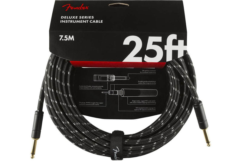 สายแจ็คกีต้าร์ FENDER DELUXE SERIES INSTRUMENT CABLE, BLACK TWEED (ตรง-ตรง)