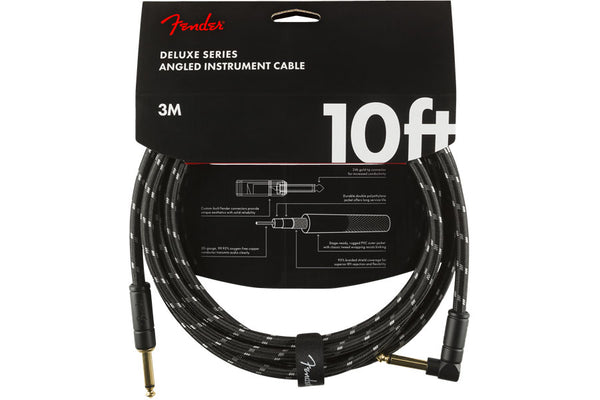 สายแจ็คกีต้าร์ FENDER DELUXE SERIES INSTRUMENT CABLE, BLACK TWEED (ตรง-งอ)