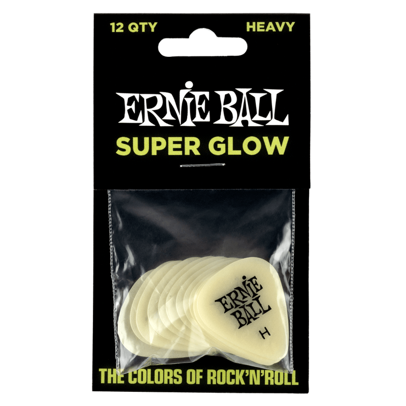 ปิ๊กกีต้าร์ Ernie Ball Super Glow Cellulose Picks (12 ตัว)
