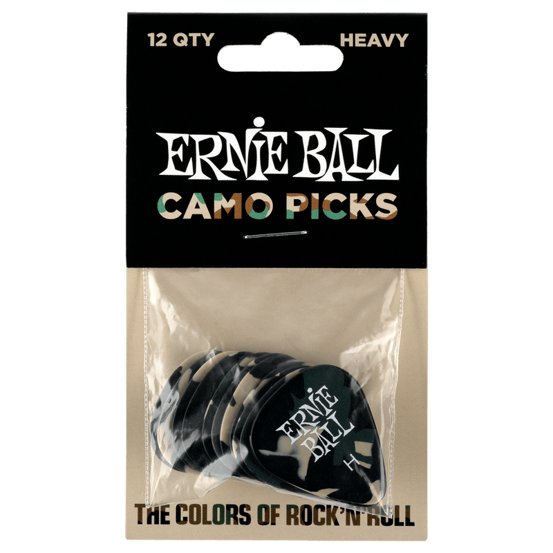 ปิ๊กกีต้าร์ Ernie Ball Camouflage Cellulose Picks (12 ตัว)