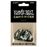 ปิ๊กกีต้าร์ Ernie Ball Camouflage Cellulose Picks (12 ตัว)