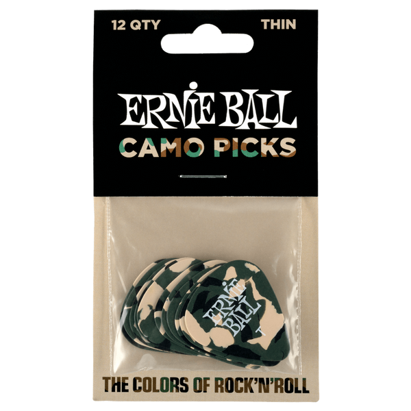 ปิ๊กกีต้าร์ Ernie Ball Camouflage Cellulose Picks (12 ตัว)