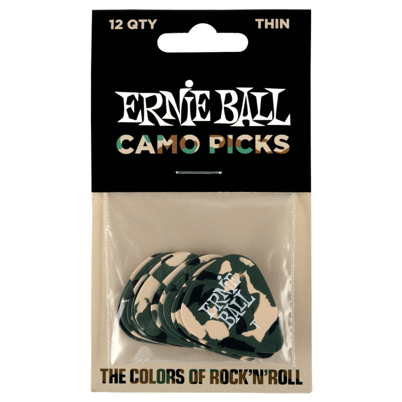 ปิ๊กกีต้าร์ Ernie Ball Camouflage Cellulose Picks (12 ตัว)