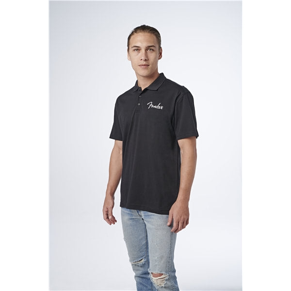 เสื้อโปโล FENDER SPAGHETTI LOGO POLO BLACK SIZE M