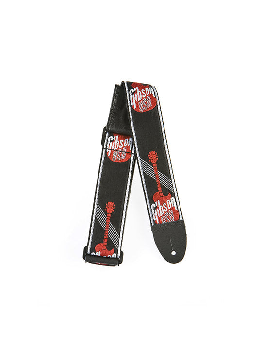 สายสะพายกีต้าร์ Gibson ASGG-600 2" Woven Strap with Red USA Logo