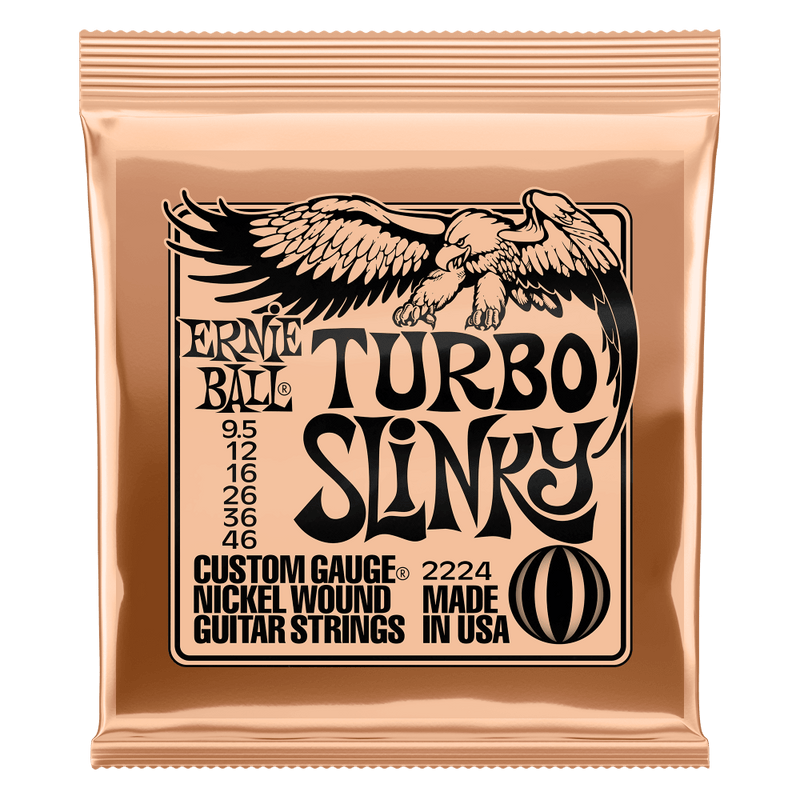 สายกีต้าร์ไฟฟ้า Ernie Ball Turbo Slinky Nickel Wound Electric Guitar Strings 9.5 - 46 Gauge