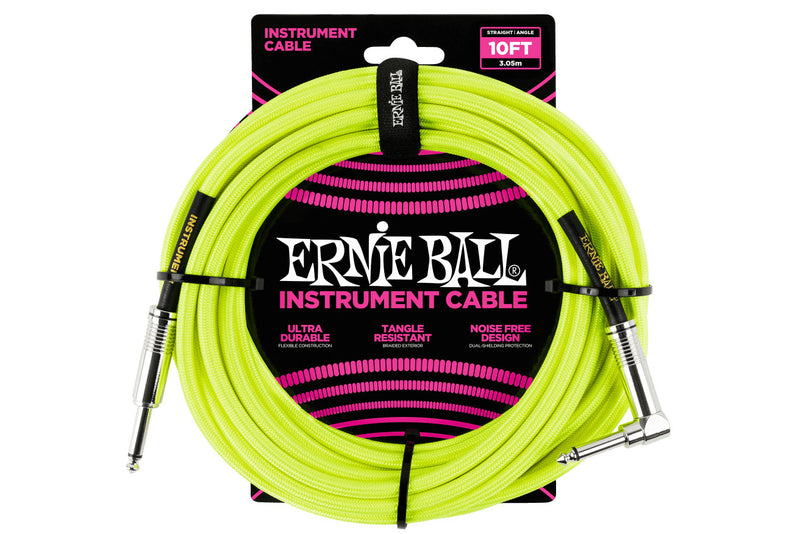 สายแจ็คกีต้าร์ Ernie Ball 10 Feet Braided Straight / Angle Instrument Cable