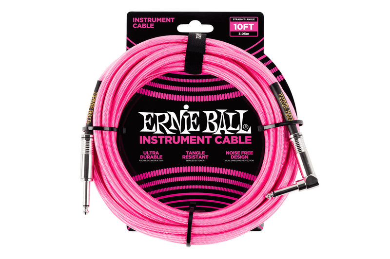 สายแจ็คกีต้าร์ Ernie Ball 10 Feet Braided Straight / Angle Instrument Cable